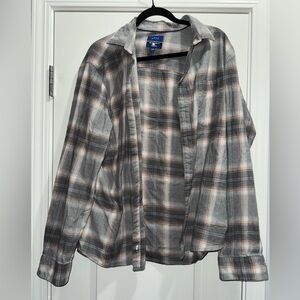 Apt. 9 Gray and Pink Plaid Button-Down Shirt
